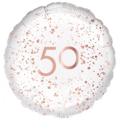 Standard Rose Gold Splatter 50th Birthday 18 inch (45 cm) Foil Balloon ANA9914150