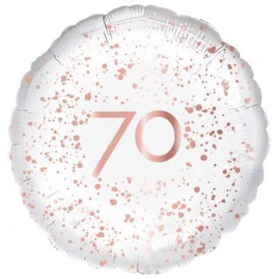 Standard Rose Gold Splatter 70th Birthday 18 inch (45 cm) Foil Balloon ANA9914152