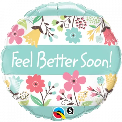 Floral Feel Better Soon! 18 inch (45 cm) Foil balloon Q16983