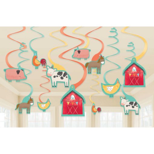 Barnyard Birthday Hanging Swirl Decorations Value Pack AM672172