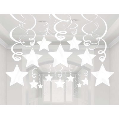 Frost White Shooting Starts Plastic Mega Value Pack Swirl Decorations AM670967.08