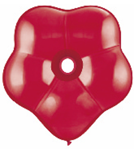 Ruby Red Blossom 6 inch (15cm) Latex Balloons Q37681