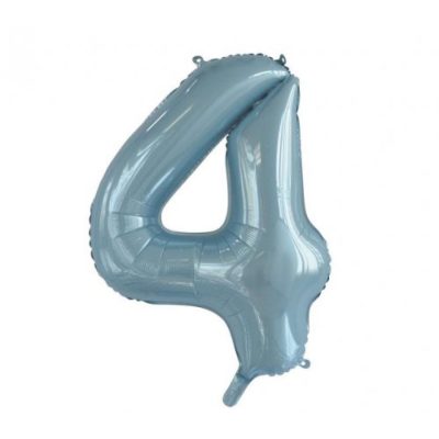 Decrotex (Sempertex) Light Blue 34 inch (86 cm) Foil Shape Number 4 Balloon D213754